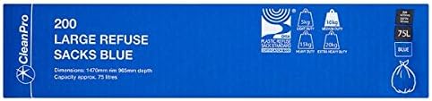 CleanPro 200 Large Refuse Sacks Blue 75L Pack size: Case of 1