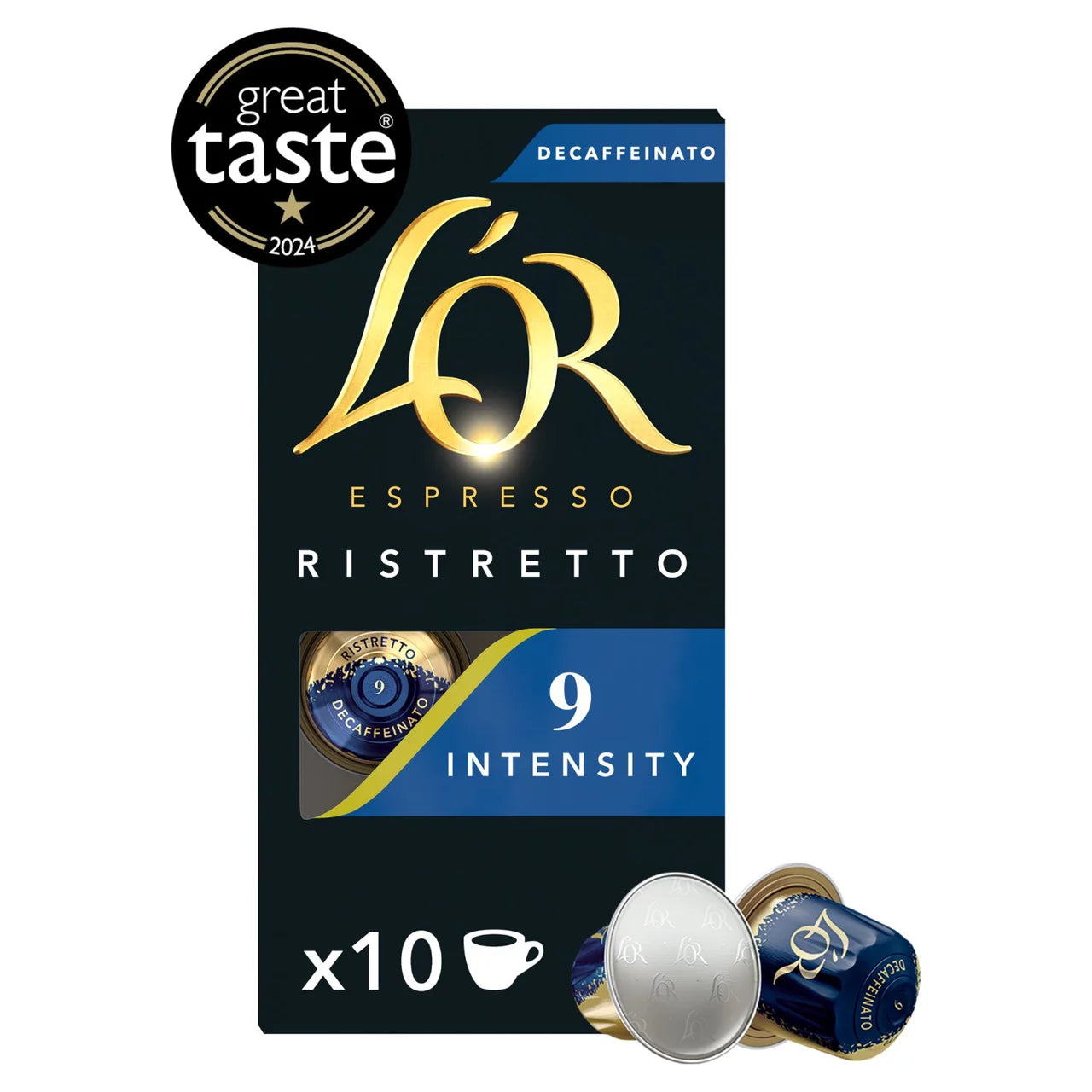 L'OR Espresso Ristretto Decaf Coffee Pods x10 Intensity 9 (2 box)