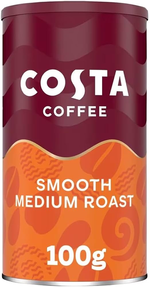 Costa Coffee Smooth Medium Roast 100g case of 6