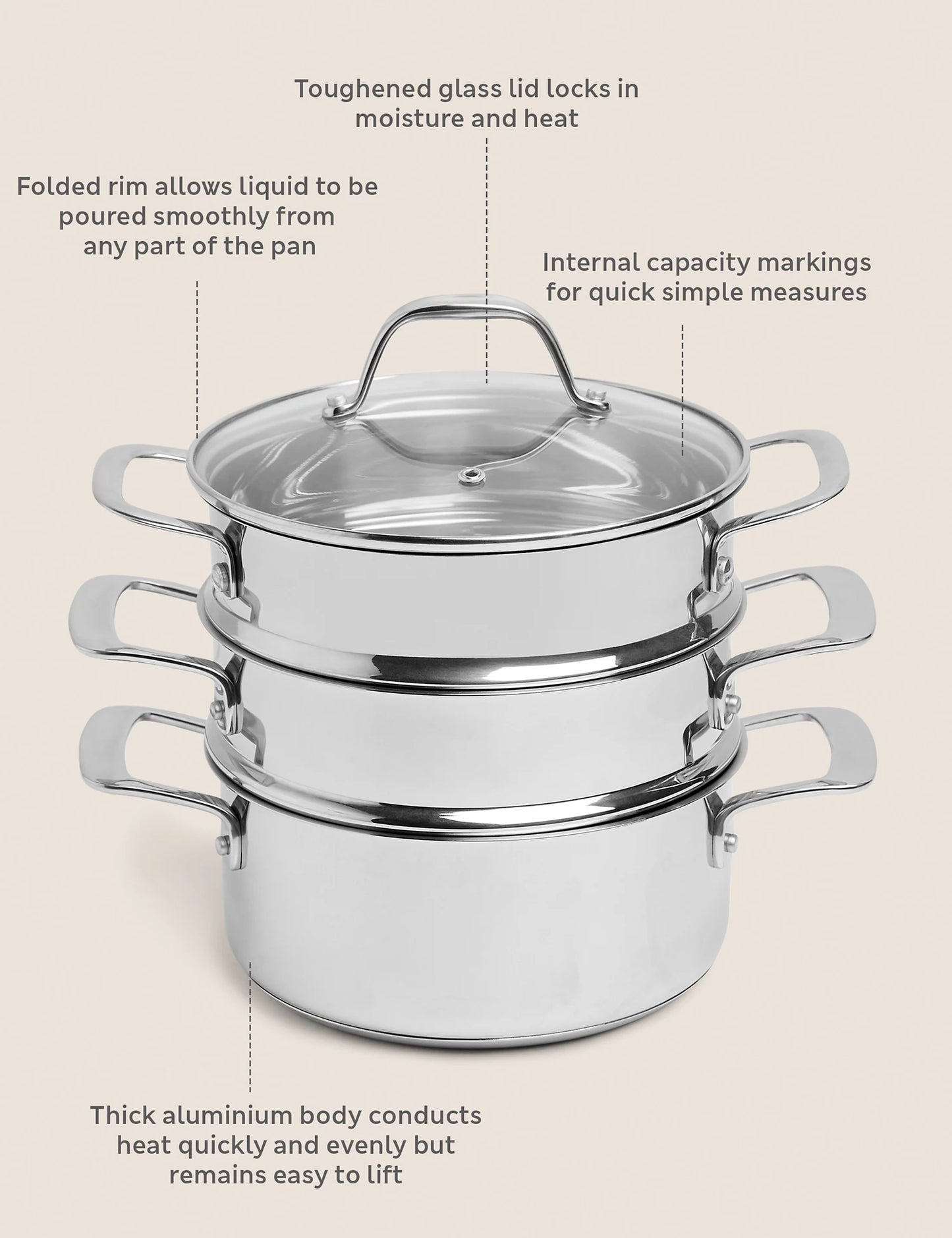 Stainless Steel 3 Tier Steamer
