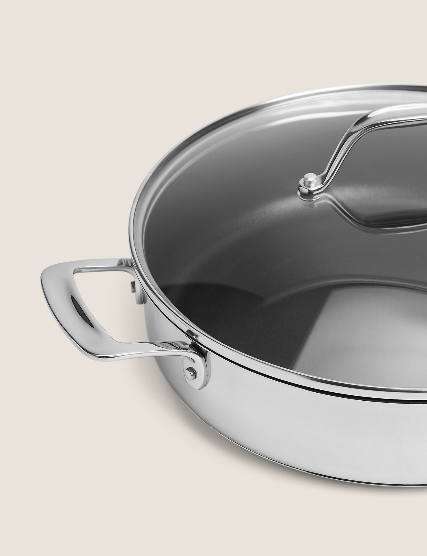 Stainless Steel 28cm Large Non-Stick Sauté Pan