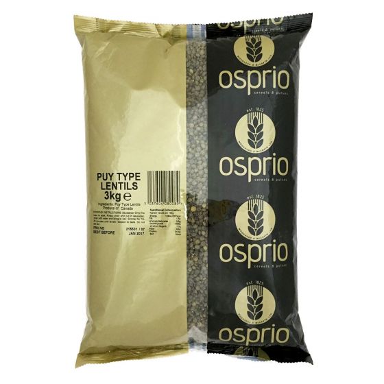 Osprio Green Lentils 2kg Pack size: Case of 6