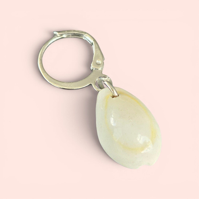 Natural Cowrie Shell Leverback Earrings