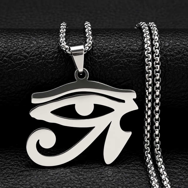 Horus Eye Stainless Steel Pendant Necklace – Ancient Egyptian Symbol