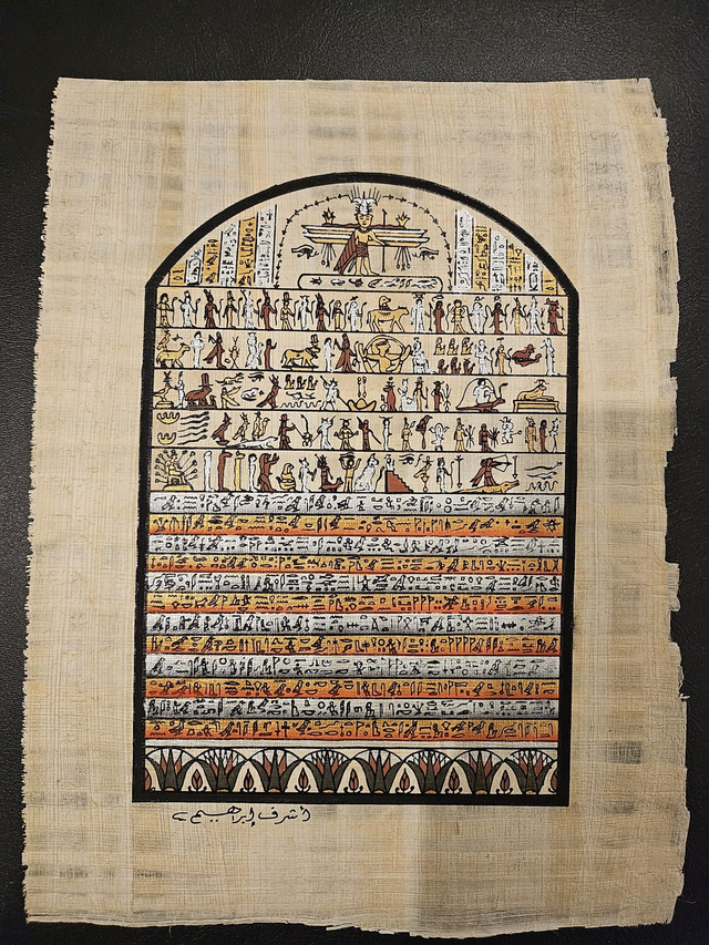 Ancient Egyptian Hieroglyphics Papyrus Art – Handmade Egyptian Wall Decor Size: 23 × 33 cm