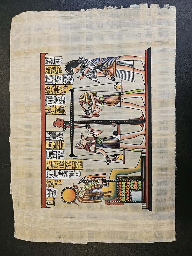 Ancient Egyptian Judgment Ceremony on Authentic Papyrus Size: 23 × 33 cm