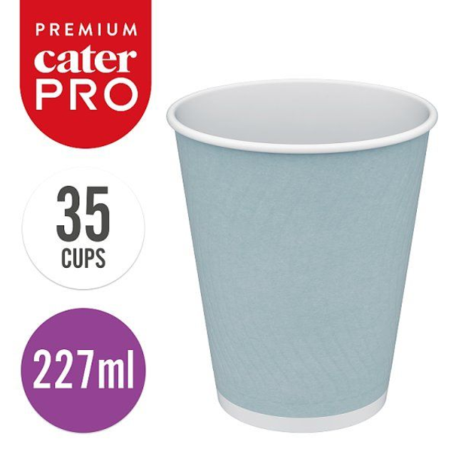 CaterPro Premium 35 Aqueous Lined Paper Double Wall Cups 227ml Case of 20 x 35s
