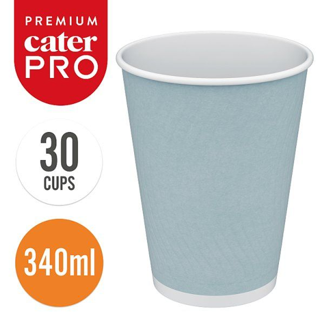 CaterPro Premium 30 Aqueous Lined Paper Double Wall Cups 340ml Case of 16 x 30s