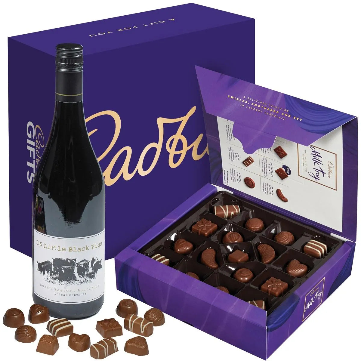 MILK TRAY BOX & RED WINE HAMPER