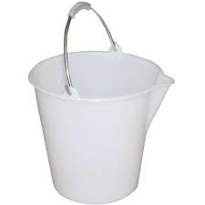 12L Plastic Bucket, White, Food Grade