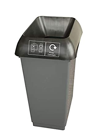 50L Recycling Bin with Black Lid & Printer Cartridge Logo Pack size: Case of 1