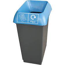 50L Recycling Bin with Blue Lid & Paper Logo Pack size: Case of 1