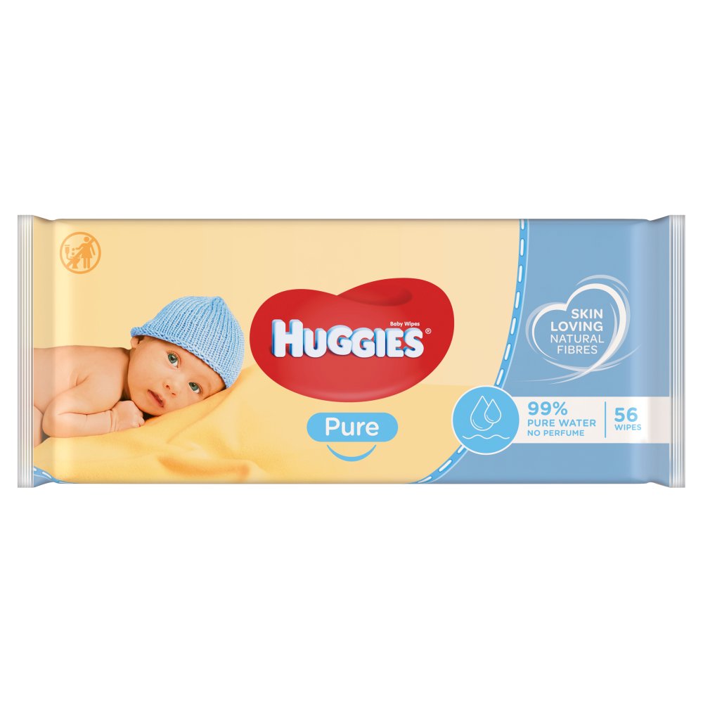 Huggies® Pure Baby Wipes - 1 Pack (56 Wipes/Pack) Pack size: Case of 10