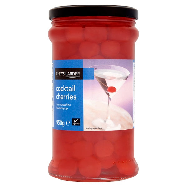 Chef's Larder Cocktail Cherries in a Maraschino Flavour Syrup 950g (Drained Weight 560g) case of 4