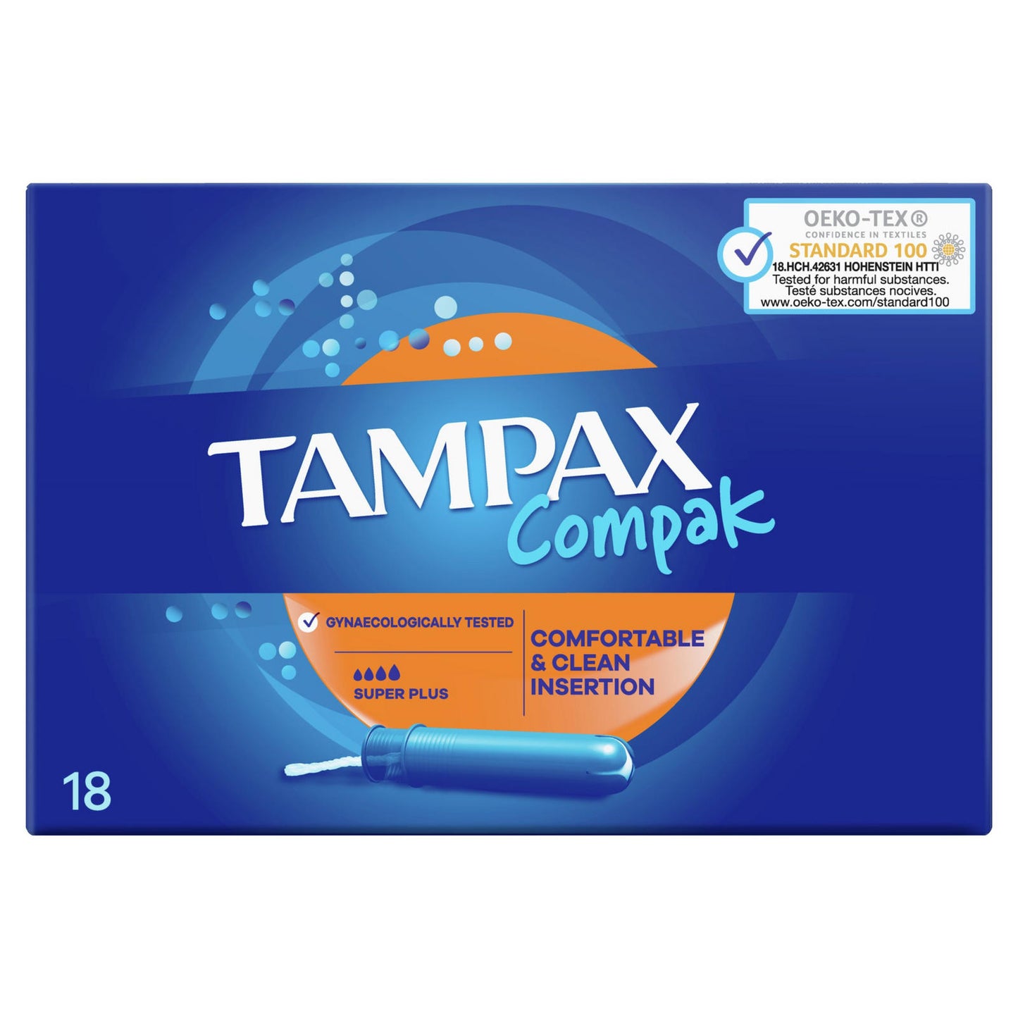 Tampax Compak Super Plus Tampons With Applicator X 18 Pack size: Case of 6