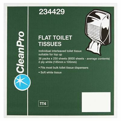 CleanPro Flat Toilet Tissues White 2 Ply