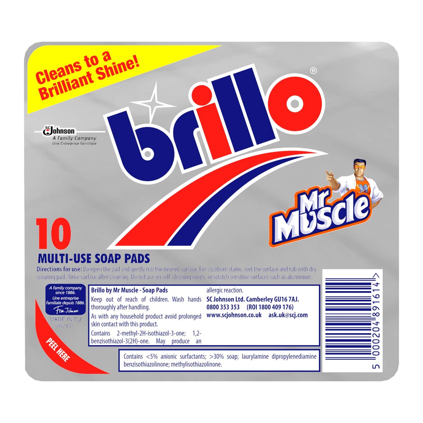 Brillo Multi-Use Soap Pads 10 Pads Pack size: Case of 1