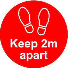 Social Distancing Floor Distance Marker, Red (200m dia.)