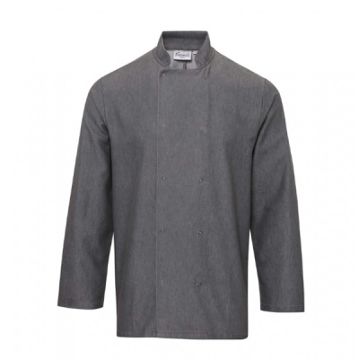 Chef Jacket Long Sleeve Denim Grey Sz Extra Large Pack size: Case of 1