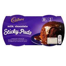 Cadbury Milk Chocolate Sticky Puds 2 x 95g Pack size: Case of 4