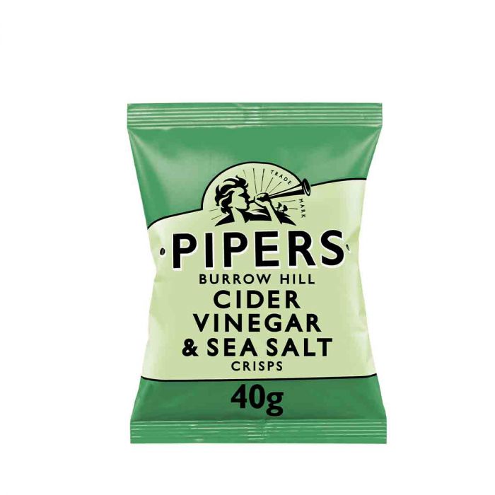 Pipers Burrow Hill Cider Vinegar & Sea Salt Crisps 40g Pack size: Case of 24