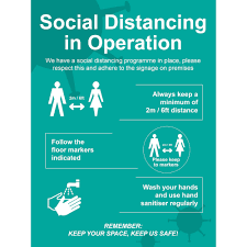 Social Distancing in Operation Wall Sign, Rigid PVC (600 x 800mm)