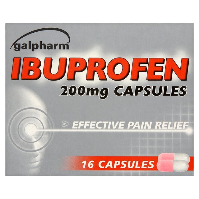Galpharm Ibuprofen 200mg Capsules 16 Capsules Pack size: Case of 8