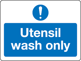 Utensil Wash Only Sign