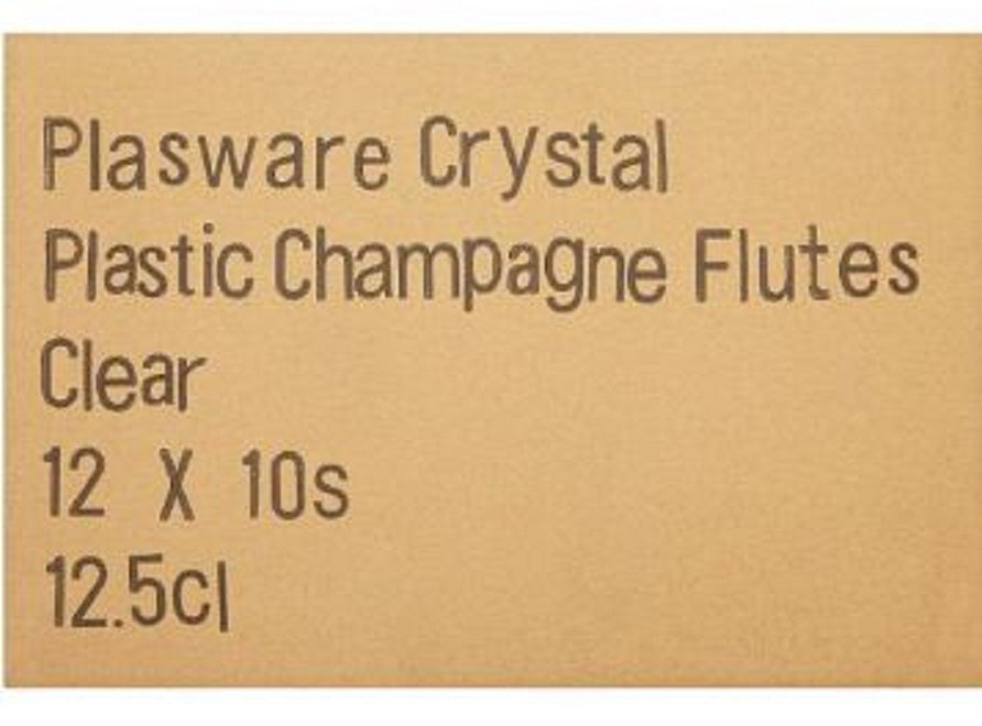 Plasware Crystal Plastic Champagne Flutes Clear 12.5cl