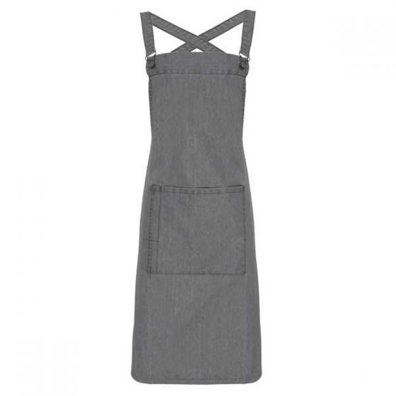 Cross Back Barista Apron Grey Denim