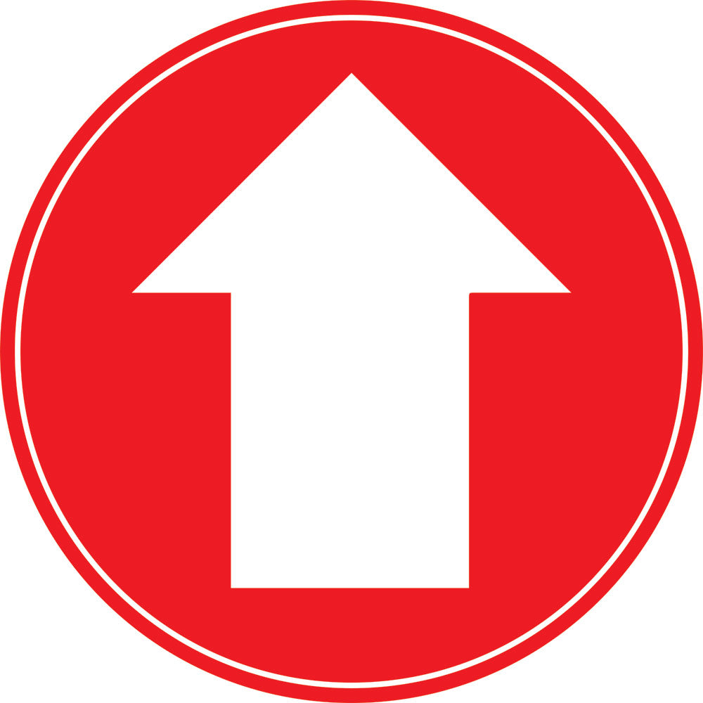 Red Arrow Self Adhesive Floor Graphic (200mm dia.)