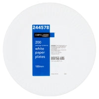 Chef's Larder 200 White Paper Plates 180mm