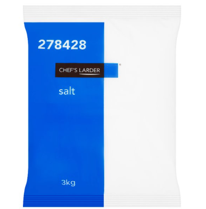 Chef's Larder Salt 3kg Pack size: Case of 4