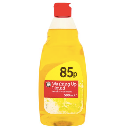 Euro Shopper Washing Up Liquid Lemon Concentrated 500ml Pack size: Case of 8