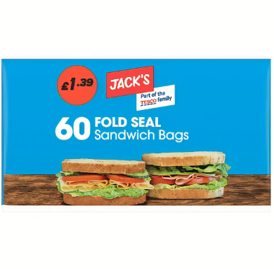 Jack's 60 Fold Seal Sandwich Bags Pack size: Case of 10