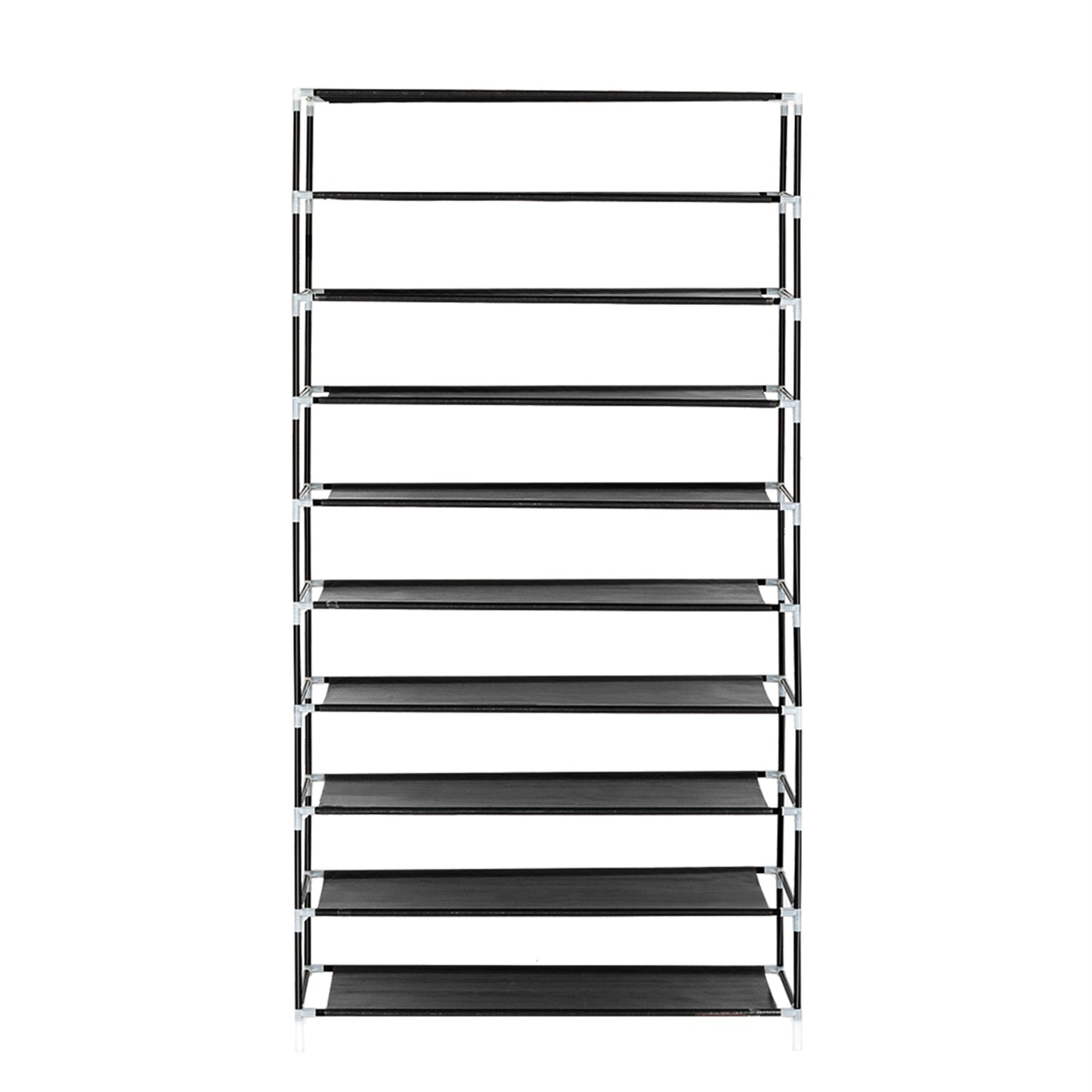 10 Tiers Shoe Rack with Dustproof Cover Closet Shoe Storage Cabinet Organizer Black
