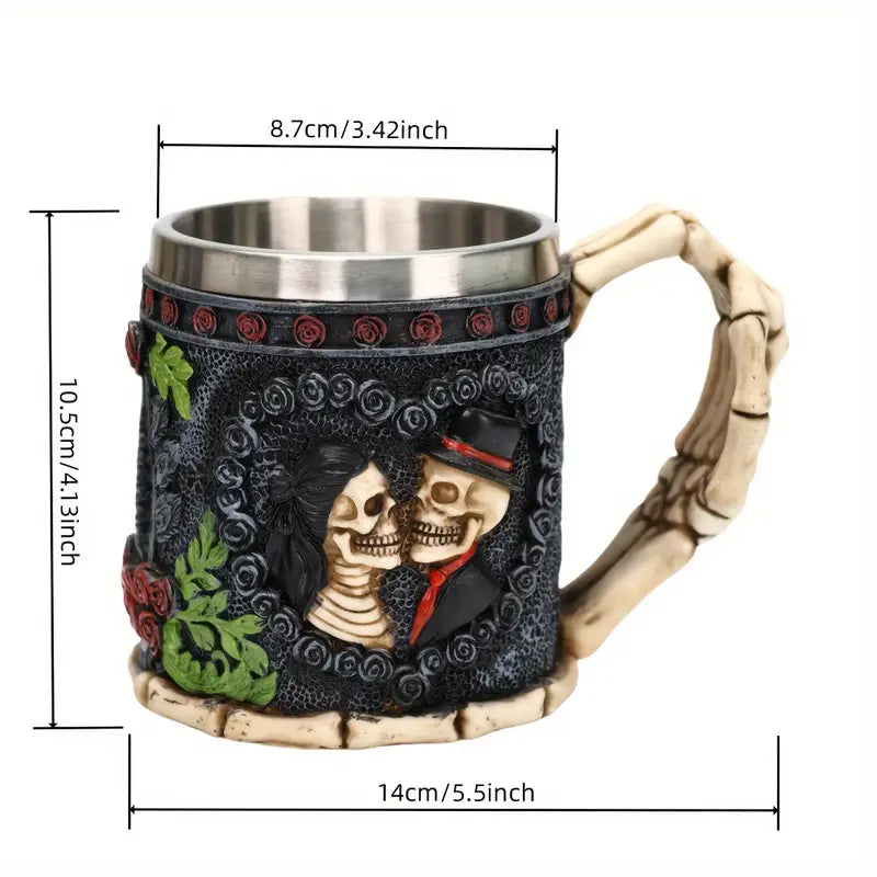 Couple Skull Stainless Steel Coffee Mug