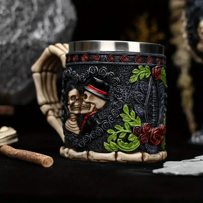 Couple Skull Stainless Steel Coffee Mug