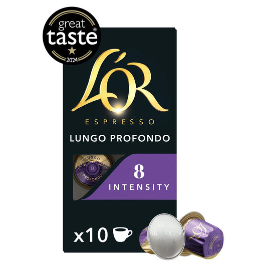L'OR Espresso Lungo Profondo Coffee Pods x10 Intensity 8 (2 box)