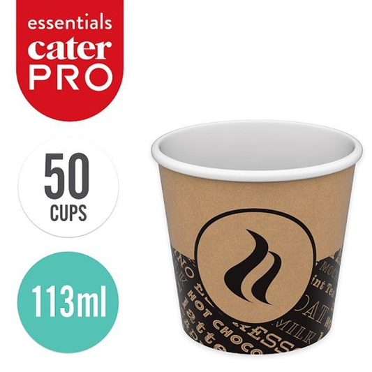 CaterPro Essentials 50 PE Lined Paper Single Wall Cups 113ml Case of 10 x 50s