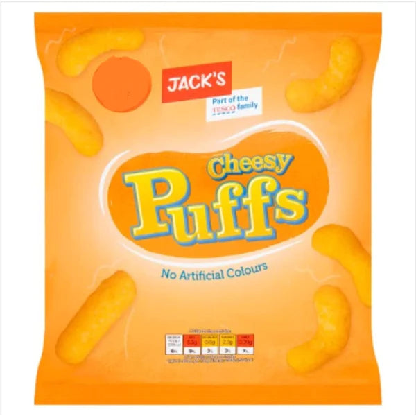 Jack's Cheesy Puffs 60g  Case of 18