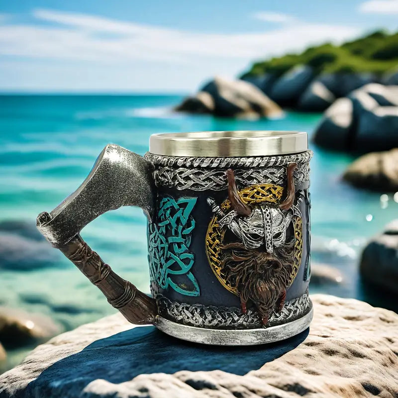3D Viking-Themed Coffee Mug