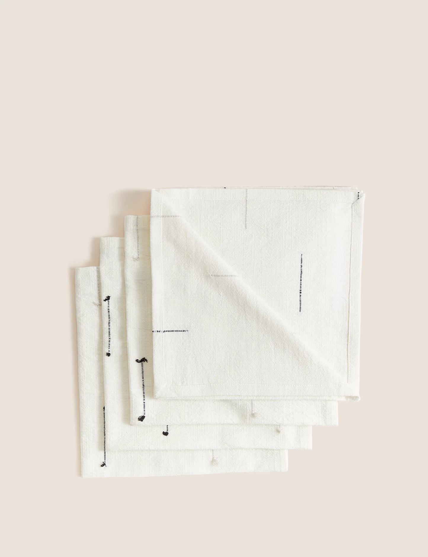 Set of 4 Cotton Embroidered Napkins