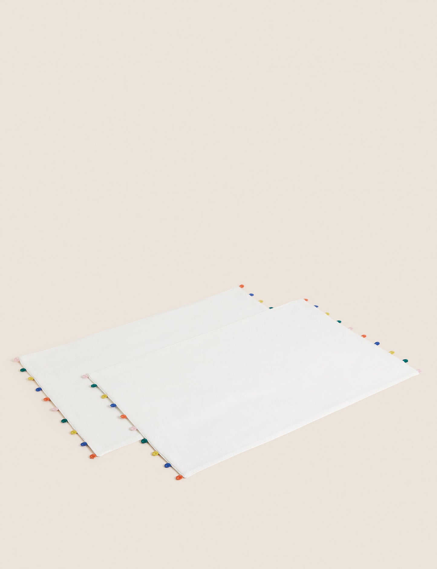 Set of 2 Cotton Rich Pom Pom Placemats