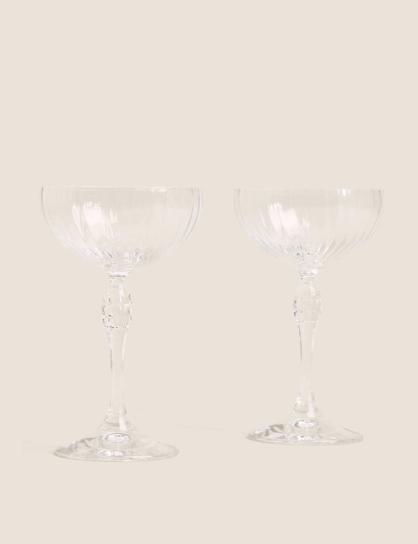 Set of 2 Decorative Champagne Saucers