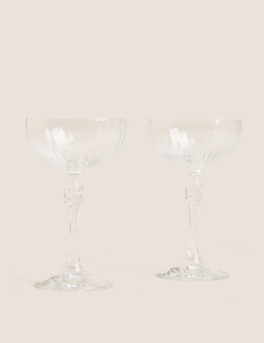 Set of 2 Decorative Champagne Saucers