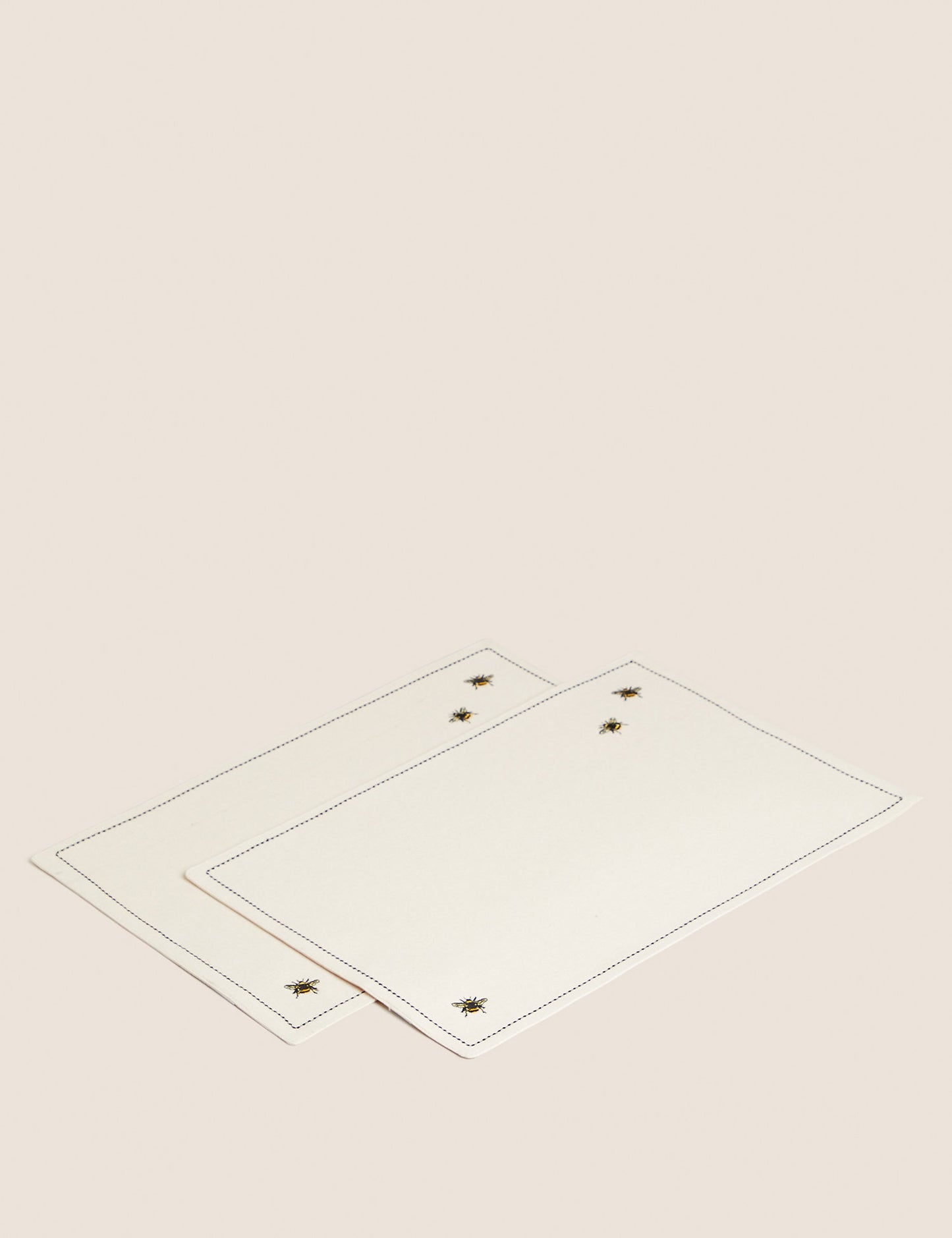 Set of 2 Embroidered Bee Cotton Placemats