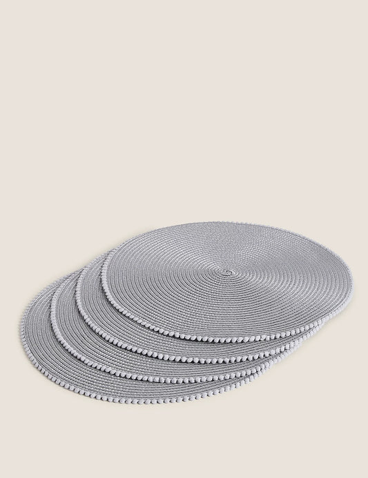 Set of 4 Pom Pom Placemats