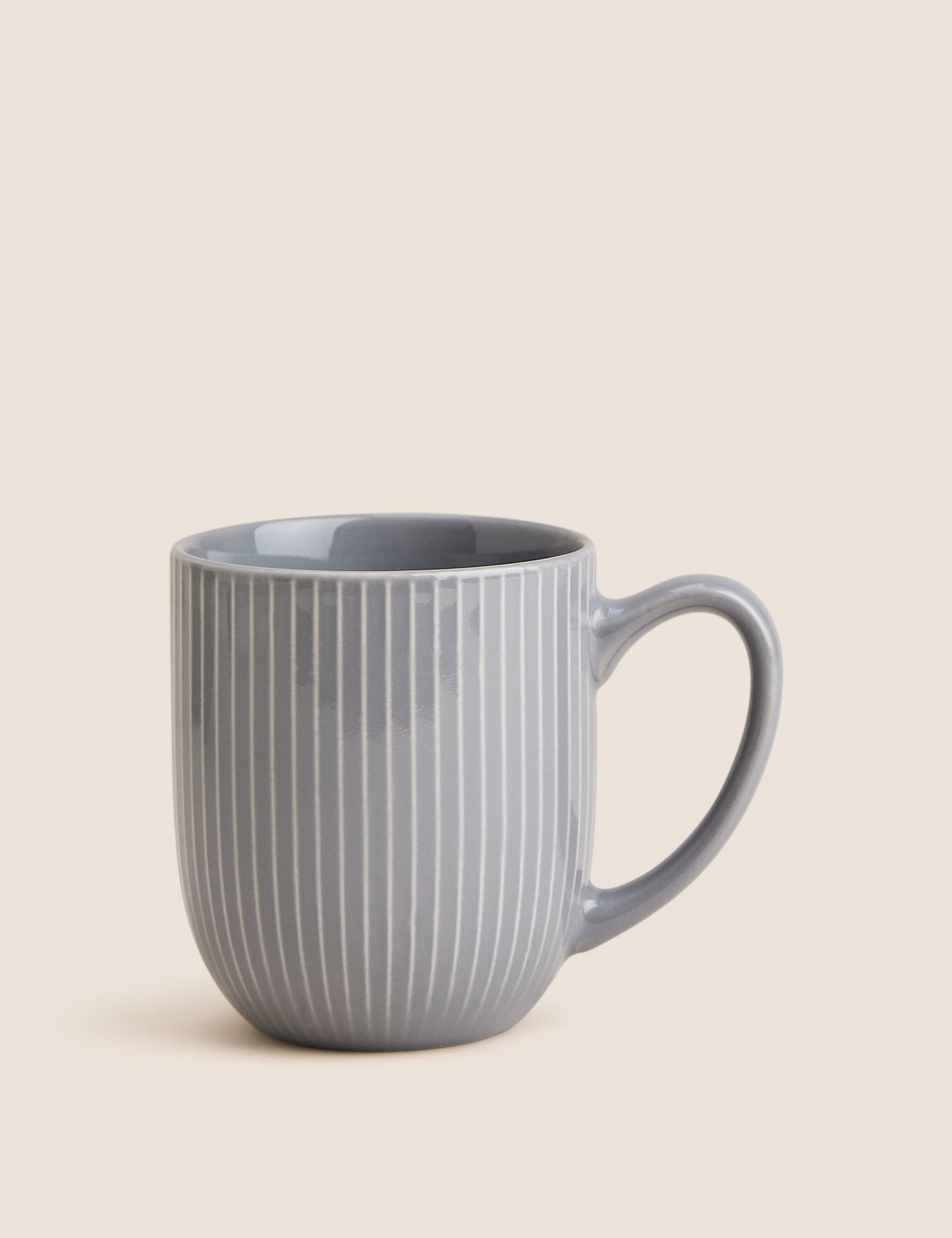 Set of 4 Ribbed Glazed Mugs