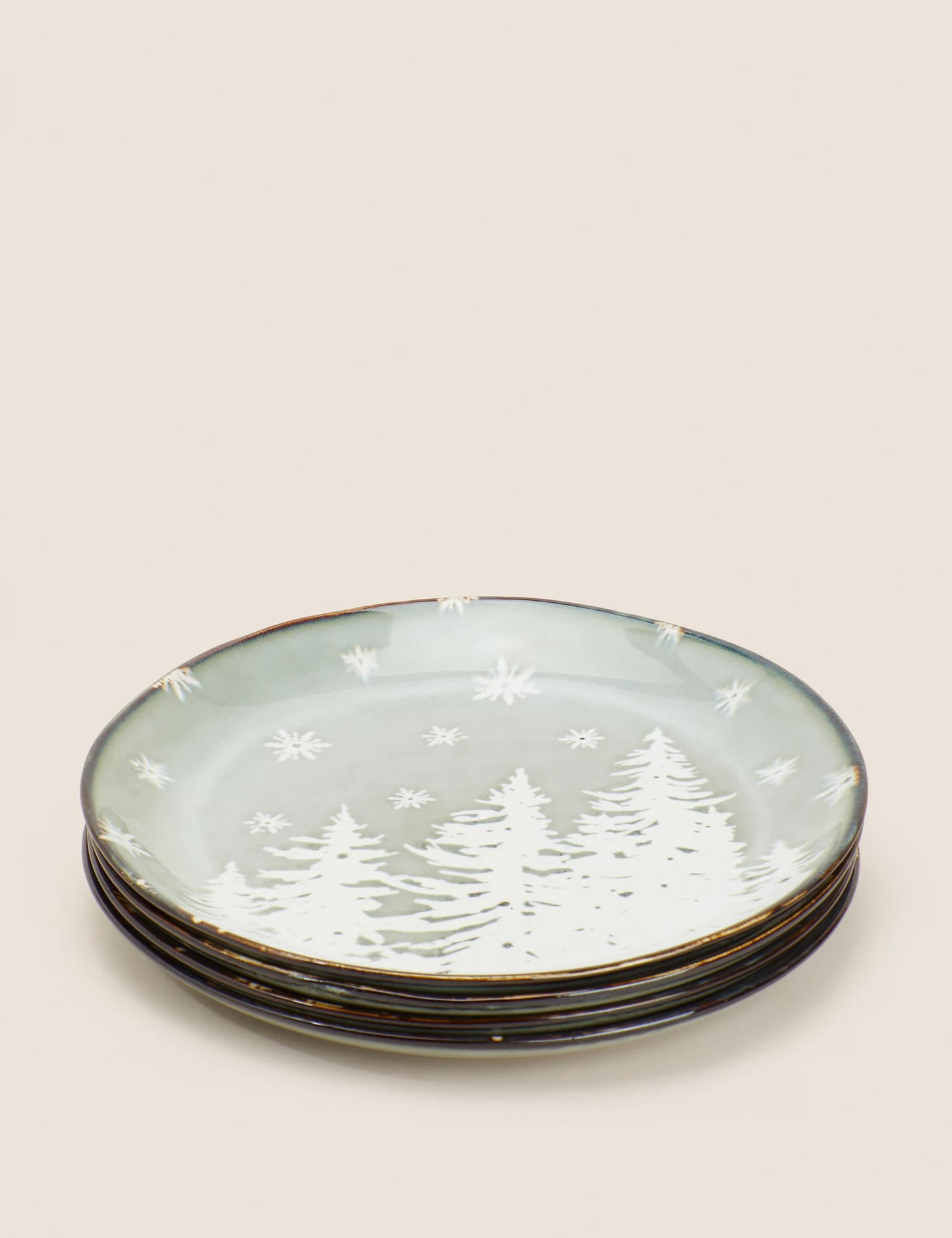 Set of 4 Christmas Tree Side Plates
